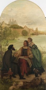 Rycerz Hartmut von Kronberg z reformatorem Oecolampadiusem w Bazylei