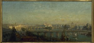 Paryż od wschodu: widok z dachów Luwru w 1856 roku (obraz) autorstwa Victor Navlet