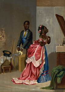 Czarni Kubańczycy przebierają się do tańca (chromolitho) autorstwa Victor Patricio Landaluce