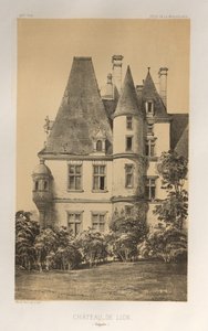 Malownicza architektura lub zabytki XV wieku. I XVI. Wieki: Zamki francuskie XV i XVI wieku: Plac 49, Château De Lion (Calvados) autorstwa Victor Petit