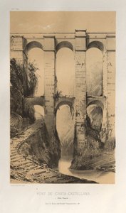 Malownicza architektura lub zabytki XV wieku. I XVI. Wieki: Zamki Francji XV i XVI wieku: Plac 50, Pont De Civita-Castellana (Stany Rzymskie) autorstwa Victor Petit