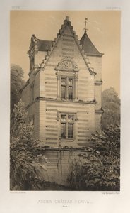 Malownicza architektura lub zabytki XV wieku. I XVI. Wieki: Zamki Francji XV i XVI wieku: Plac 55, Stary Zamek Érival (Aisne) autorstwa Victor Petit