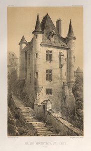Malownicza architektura lub zabytki XV wieku. I XVI. Wieki: Zamki Francji XV i XVI wieku: Plac 60, Dom warowny w Uzerczu (Corrère) autorstwa Victor Petit