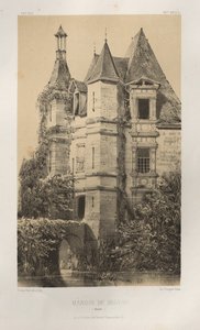 Malownicza architektura lub zabytki XV wieku. I XVI. Wieki: Zamki francuskie XV i XVI wieku: Plac 78, Manoir de Belvau (Corrèze) autorstwa Victor Petit