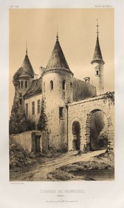 Malownicza architektura lub zabytki XV wieku. I XVI. Wieki: Zamki Francji XV i XVI wieku: Plac 89, Château du Vaumissel (Calvados) autorstwa Victor Petit