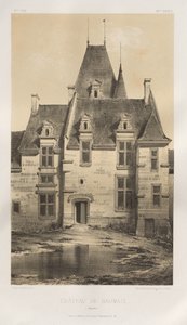 Malownicza architektura lub zabytki XV wieku. I XVI. Wieki: Zamki Francji XV i XVI wieku: Plac 97, Château de Baumais (Calvados) autorstwa Victor Petit