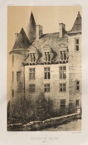 Malownicza architektura lub zabytki XV wieku. I XVI. Wieki: Zamki francuskie XV i XVI wieku: Pl.100, Château de Saligny (Alliers) autorstwa Victor Petit