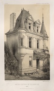 Malownicza architektura lub zabytki XV wieku. I XVI. Wieki: Chateaux de France XV i XVI wieku: Pl. 9, Stary Zamek Villeneuve (Yonne) autorstwa Victor Petit