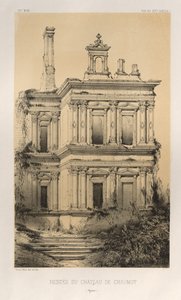 Malownicza architektura lub zabytki XV wieku. I XVI. Wieki: Zamki Francji XV i XVI wieku: Plac 19, Pozostałości zamku Chaumot (Yonne) autorstwa Victor Petit