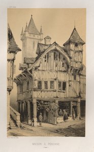Malownicza architektura lub zabytki XV wieku. I XVI. Wieki: Chateaux de France XV i XVI wieku: Plac 27, Dom A Peronne (Somme) autorstwa Victor Petit