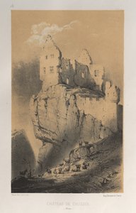 Malownicza architektura lub zabytki XV wieku. I XVI. Wieki: Chateaux De France XV i XVI wieku: Plac 30, Chateau De Crussol (Drome) autorstwa Victor Petit