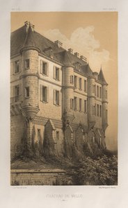 Malownicza architektura lub zabytki XV wieku. I XVI. Wieki: Chateaux de France XV i XVI wieku: Plac 35, Château De Mello (Oise) autorstwa Victor Petit