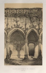 Malownicza architektura lub zabytki XV wieku. I XVI. Wieki: Chateaux de France XV i XVI wieku: Plac 41, Galeria Château De Jouancy (Saone et Loire) autorstwa Victor Petit