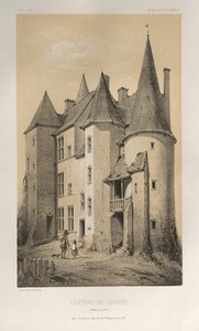Malownicza architektura lub zabytki XV wieku. I XVI. Wieki: Chateaux de France XV i XVI wieku: Plac 45 Château De Chassy (Saona i Loara) autorstwa Victor Petit