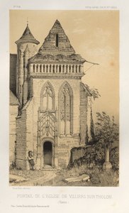 Malownicza architektura lub zabytki XV wieku. I XVI. Wieki: Chateaux de France XV i XVI wieku: Pl.2, Portal kościoła Villiers Sur-Tholon (Yonne) autorstwa Victor Petit