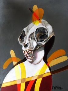 Abstrakcyjna rzeźba czaszki autorstwa Victor Tkachenko