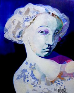 Portret kobiety w abstrakcyjnym stylu