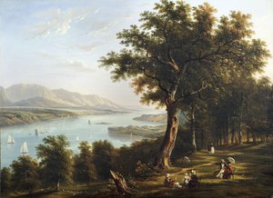 Widok z Hyde Parku nad rzeką Hudson, 1845 autorstwa Victor de Grailly