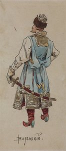 Projekt kostiumu do opery Kupiec Kałasznikow A. Rubinsteina, 1901 autorstwa Viktor Andreyevich Simov