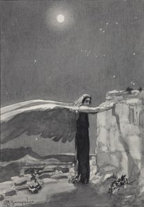 Ilustracja do wiersza „Demon” Michaiła Lermontowa, 1913-1914 autorstwa Viktor Dmitrievich Zamiraylo