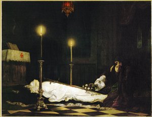 Opłakiwanie Laszlo Hunyadiego (olej na płótnie) autorstwa Viktor Madarasz