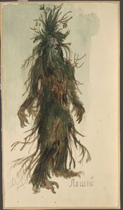 Leszy. Projekt kostiumu do opery Snow Maiden N. Rimskiego-Korsakowa, 1885. autorstwa Viktor Mikhaylovich Vasnetsov