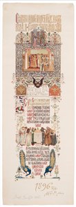 Menu uczty z okazji koronacji Mikołaja II i Aleksandry Fiodorownej, 1896 r. autorstwa Viktor Mikhaylovich Vasnetsov