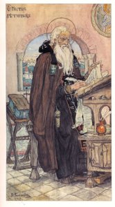 Święty Nestor Kronikarz, 1919 autorstwa Viktor Mikhaylovich Vasnetsov