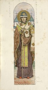 Św. Nikita, biskup nowogrodzki Studium fresków w katedrze św. Włodzimierza w Kijowie, 1884-1889 autorstwa Viktor Mikhaylovich Vasnetsov