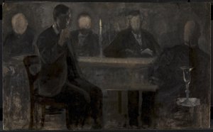 Pięć portretów. Studium malarskie w Thielska Galleriet, Sztokholm autorstwa Vilhelm Hammershøi