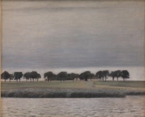Wstępne studium dla "Słonecznego deszczu. Jezioro Gentofte" autorstwa Vilhelm Hammershøi