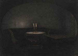 Wnętrze. Sztuczne światło autorstwa Vilhelm Hammershøi