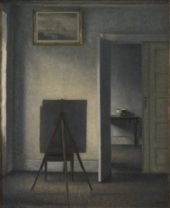 Wnętrze ze sztalugą artysty autorstwa Vilhelm Hammershøi