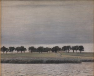 Wstępne studium dla "Słonecznego deszczu. Jezioro Gentofte" autorstwa Vilhelm Hammershøi