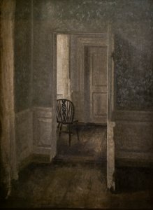Wnętrze z krzesłem Windsor autorstwa Vilhelm Hammershoi