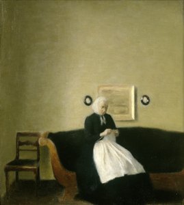 Wnętrze z Matką Artysty autorstwa Vilhelm Hammershoi
