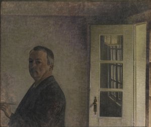 Autoportret. Domek Spurveskjul w Sorgenfri, na północ od Kopenhagi autorstwa Vilhelm Hammershøi