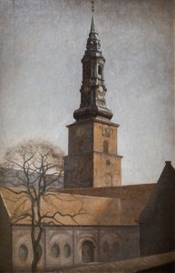 Kościół św. Piotra w Kopenhadze autorstwa Vilhelm Hammershoi