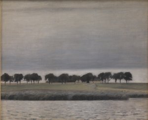 Badanie dotyczące deszczu słonecznego, jezioro Gentofte autorstwa Vilhelm Hammershoi