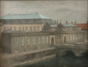 Widok na Pałac Christiansborg. Późna jesień autorstwa Vilhelm Hammershøi