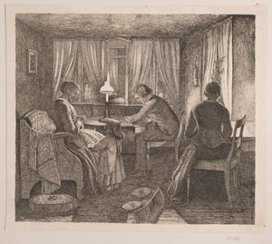 Wnętrze z rodziną Artysty autorstwa Vilhelm Kyhn