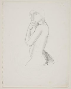 Modelka, figura 3/4, z ręką na ustach autorstwa Vilhelm Lundstrøm