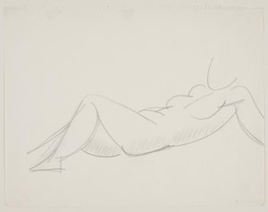 Półleżąca modelka, nogi w lewo autorstwa Vilhelm Lundstrøm