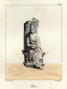 Posąg Lotara I, Lothara I, cesarza Karolingów, króla Włoch i środkowej Francji, 795-855 autorstwa Villain Villain