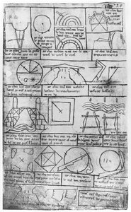 Faksymile Pani Fr 19023 fol.20 Figury geometryczne do budowy budynków autorstwa Villard de Honnecourt