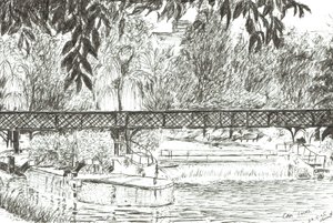 Zamki krzywkowe, 2005, (tusz na papierze) autorstwa Vincent Alexander Booth