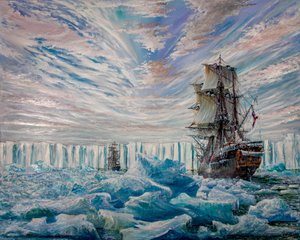 Erebus i Terror odkrywają antarktyczny szelf lodowy, 2020 autorstwa Vincent Alexander Booth