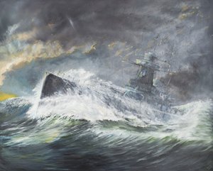 Graf Spee wpływa na Ocean Indyjski 3 listopada 1939, 2006, (olej na płótnie) autorstwa Vincent Alexander Booth