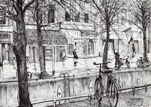 Harlingen Holland, 2005, (tusz na papierze) autorstwa Vincent Alexander Booth