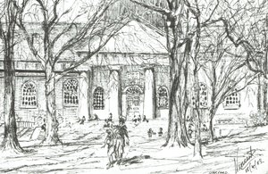 Harvard Boston USA, 2003, (tusz na papierze) autorstwa Vincent Alexander Booth